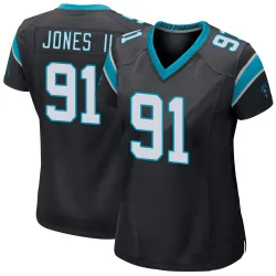 Women's Pat Jones II Carolina Panthers No.91 Game Team Color Jersey - Black