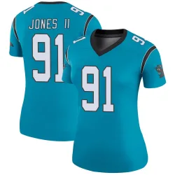 Women's Pat Jones II Carolina Panthers No.91 Legend Color Rush Jersey - Blue