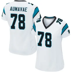 Women's Popo Aumavae Carolina Panthers No.78 Game Jersey - White