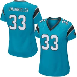 Women's Princely Umanmielen Carolina Panthers No.33 Game Alternate Jersey - Blue