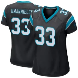 Women's Princely Umanmielen Carolina Panthers No.33 Game Team Color Jersey - Black