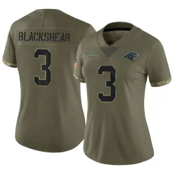 Women's Raheem Blackshear Carolina Panthers No.3 Limited 2022 Salute To Service Jersey - Olive
