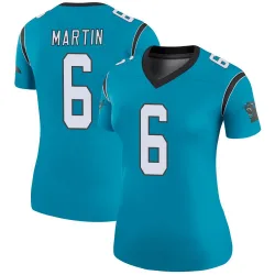 Women's Sam Martin Carolina Panthers No.6 Legend Color Rush Jersey - Blue