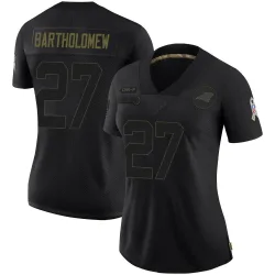 Women's Shemar Bartholomew Carolina Panthers No.27 Limited 2020 Salute To Service Jersey - Black