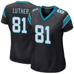 Women's T.J. Luther Carolina Panthers No.81 Game Team Color Jersey - Black