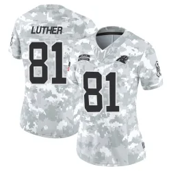 Women's T.J. Luther Carolina Panthers No.81 Limited 2024 Salute to Service Jersey - Arctic Camo