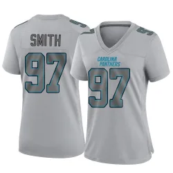 Women's T.J. Smith Carolina Panthers No.97 Game Atmosphere Fashion Jersey - Gray