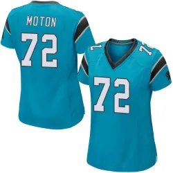 Women's Taylor Moton Carolina Panthers No.72 Game Alternate Jersey - Blue