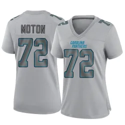 Women's Taylor Moton Carolina Panthers No.72 Game Atmosphere Fashion Jersey - Gray