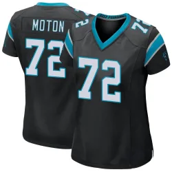 Women's Taylor Moton Carolina Panthers No.72 Game Team Color Jersey - Black