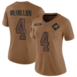Women's Tetairoa McMillan Carolina Panthers No.4 Limited 2023 Salute To Service Jersey - Brown
