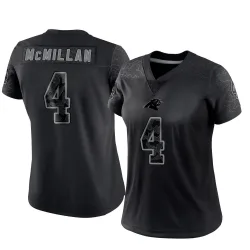 Women's Tetairoa McMillan Carolina Panthers No.4 Limited Reflective Jersey - Black