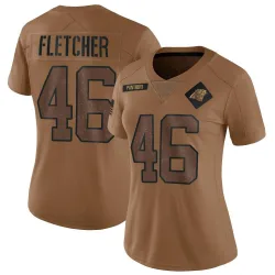 Women's Thomas Fletcher Carolina Panthers No.46 Limited 2023 Salute To Service Jersey - Brown
