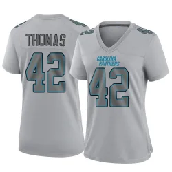 Women's Trevian Thomas Carolina Panthers No.42 Game Atmosphere Fashion Jersey - Gray