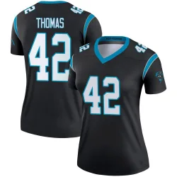 Women's Trevian Thomas Carolina Panthers No.42 Legend Jersey - Black