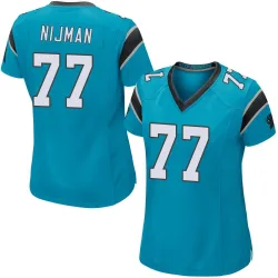 Women's Yosh Nijman Carolina Panthers No.77 Game Alternate Jersey - Blue
