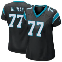 Women's Yosh Nijman Carolina Panthers No.77 Game Team Color Jersey - Black