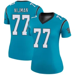 Women's Yosh Nijman Carolina Panthers No.77 Legend Color Rush Jersey - Blue