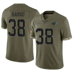 Youth Amare Barno Carolina Panthers No.38 Limited 2022 Salute To Service Jersey - Olive