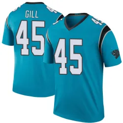 Youth Cam Gill Carolina Panthers No.45 Legend Color Rush Jersey - Blue