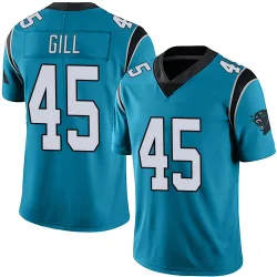 Youth Cam Gill Carolina Panthers No.45 Limited Alternate Vapor Untouchable Jersey - Blue