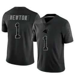 Youth Cam Newton Carolina Panthers No.1 Limited Reflective Jersey - Black
