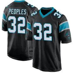 Youth Camerun Peoples Carolina Panthers No.32 Game Team Color Jersey - Black