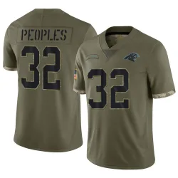 Youth Camerun Peoples Carolina Panthers No.32 Limited 2022 Salute To Service Jersey - Olive