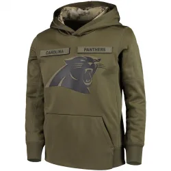 Youth Carolina Panthers No. 2018 Salute to Service Pullover Performance Hoodie - Green