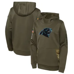 Youth Carolina Panthers No. 2022 Salute to Service Performance Pullover Hoodie - Olive