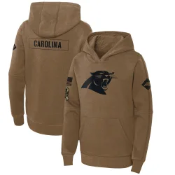 Youth Carolina Panthers No. 2023 Salute to Service Club Fleece Pullover Hoodie - Brown