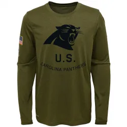 Youth Carolina Panthers No. Legend 2018 Salute to Service Performance Long Sleeve T-Shirt - Olive