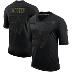 Youth Chandler Wooten Carolina Panthers No.57 Limited 2020 Salute To Service Jersey - Black