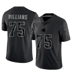 Youth DeShawn Williams Carolina Panthers No.75 Limited Reflective Jersey - Black