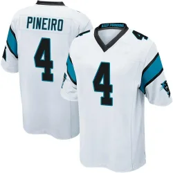 Youth Eddy Pineiro Carolina Panthers No.4 Game Jersey - White