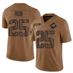 Youth Eric Reid Carolina Panthers No.25 Limited 2023 Salute To Service Jersey - Brown
