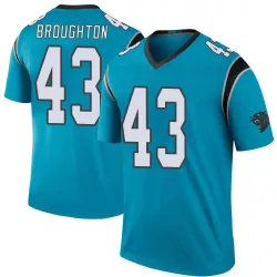 Youth JaTravis Broughton Carolina Panthers No.43 Legend Color Rush Jersey - Blue