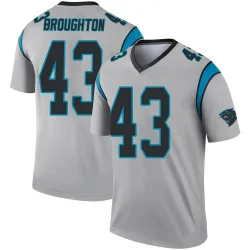 Youth JaTravis Broughton Carolina Panthers No.43 Legend Inverted Silver Jersey