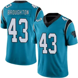 Youth JaTravis Broughton Carolina Panthers No.43 Limited Alternate Vapor Untouchable Jersey - Blue
