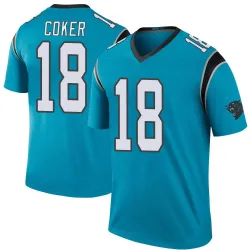 Youth Jalen Coker Carolina Panthers No.18 Legend Color Rush Jersey - Blue
