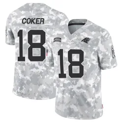Youth Jalen Coker Carolina Panthers No.18 Limited 2024 Salute to Service Jersey - Arctic Camo