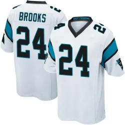 Youth Jonathon Brooks Carolina Panthers No.24 Game Jersey - White