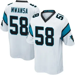 Youth Mapalo Mwansa Carolina Panthers No.58 Game Jersey - White