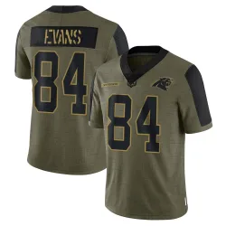 Youth Mitchell Evans Carolina Panthers No.84 Limited 2021 Salute To Service Jersey - Olive
