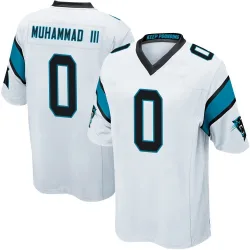 Youth Moose Muhammad III Carolina Panthers No.0 Game Jersey - White