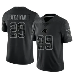 Youth Rashaan Melvin Carolina Panthers No.29 Limited Reflective Jersey - Black