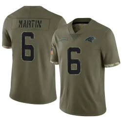 Youth Sam Martin Carolina Panthers No.6 Limited 2022 Salute To Service Jersey - Olive