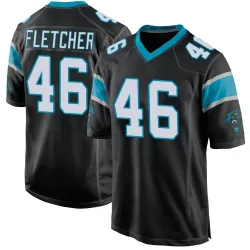 Youth Thomas Fletcher Carolina Panthers No.46 Game Team Color Jersey - Black