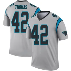 Youth Trevian Thomas Carolina Panthers No.42 Legend Inverted Silver Jersey