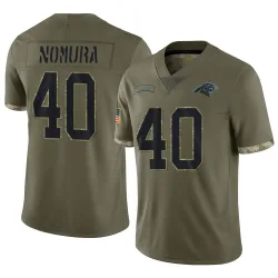 Youth Tuasivi Nomura Carolina Panthers No.40 Limited 2022 Salute To Service Jersey - Olive